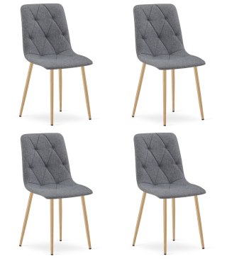 Krzesło LIBRA - ciemny szary materiał / nogi kolor drewna x 4