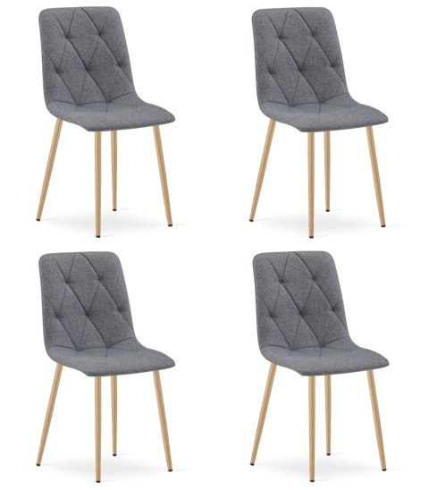 Krzesło LIBRA - ciemny szary materiał / nogi kolor drewna x 4