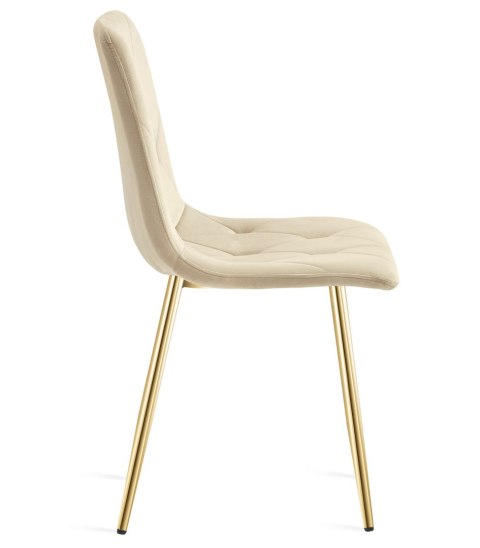 Krzesło LIBRA - jasny beż aksamit / nogi kolor złoty x 3