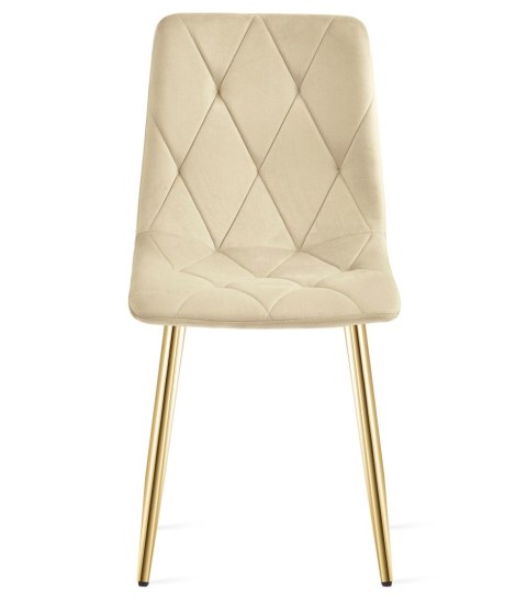 Krzesło LIBRA - jasny beż aksamit / nogi kolor złoty x 4