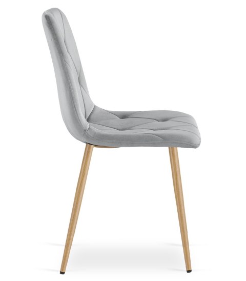 Krzesło LIBRA - jasny szary aksamit / nogi kolor drewna x 3