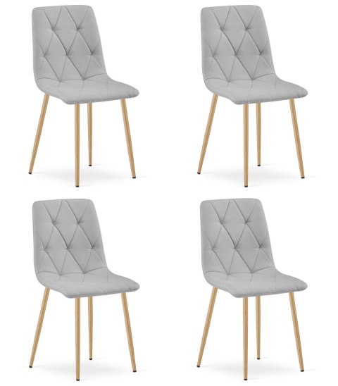 Krzesło LIBRA - jasny szary materiał / nogi kolor drewna x 4