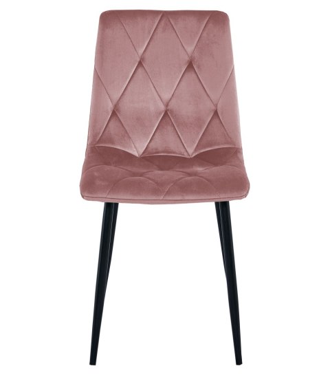 Krzesło LIBRA - róż aksamit / nogi czarne x 3