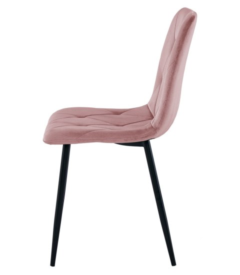 Krzesło LIBRA - róż aksamit / nogi czarne x 4