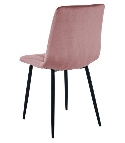 Krzesło LIBRA - róż aksamit / nogi czarne x 4