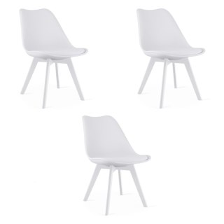 Krzesło MARK - białe / nogi białe x 3