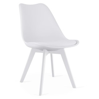 Krzesło MARK - białe / nogi białe x 3