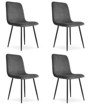 Krzesło RIFT - szary sztruks / nogi kolor czarny x 4