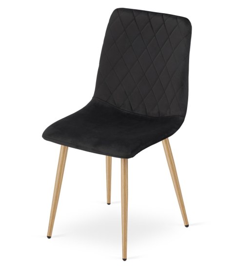 Krzesło TURIN - czarny aksamit / nogi kolor drewna x 3