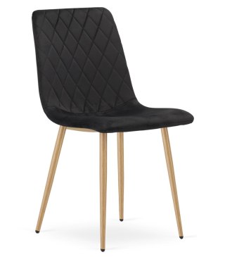 Krzesło TURIN - czarny aksamit / nogi kolor drewna x 4