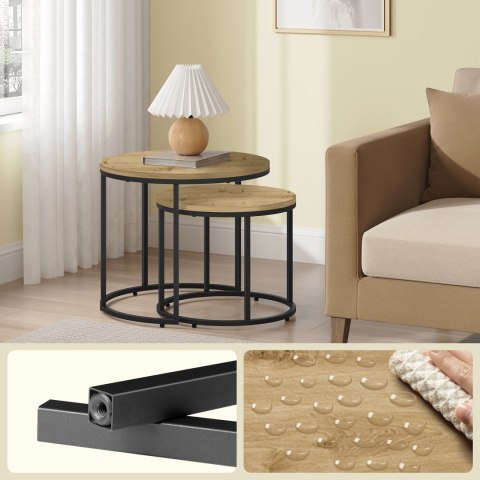 Stolik kawowy okrągły 2szt - artisan / nogi czarne