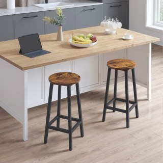 Taboret barowy - rustykalny / nogi czarne