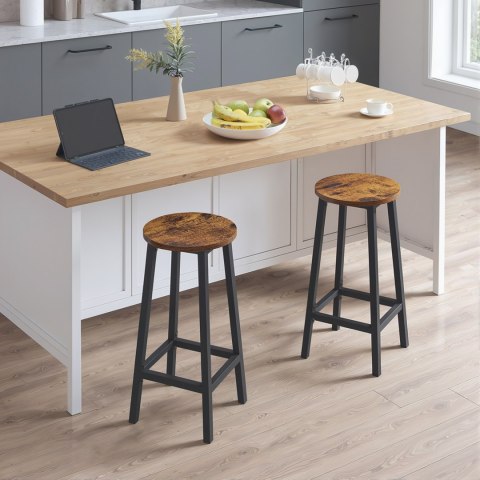 Taboret barowy - rustykalny / nogi czarne