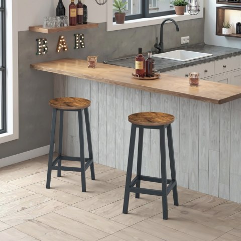 Taboret barowy - rustykalny / nogi czarne