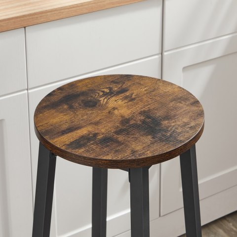 Taboret barowy - rustykalny / nogi czarne