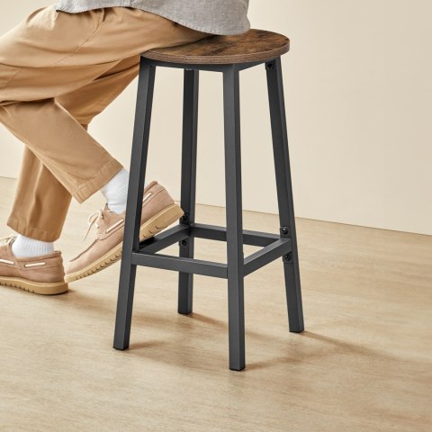 Taboret barowy - rustykalny / nogi czarne