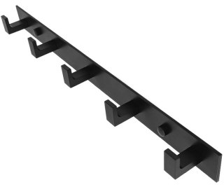 Wieszak ścienny na ręczniki 5 haków - czarny x 50