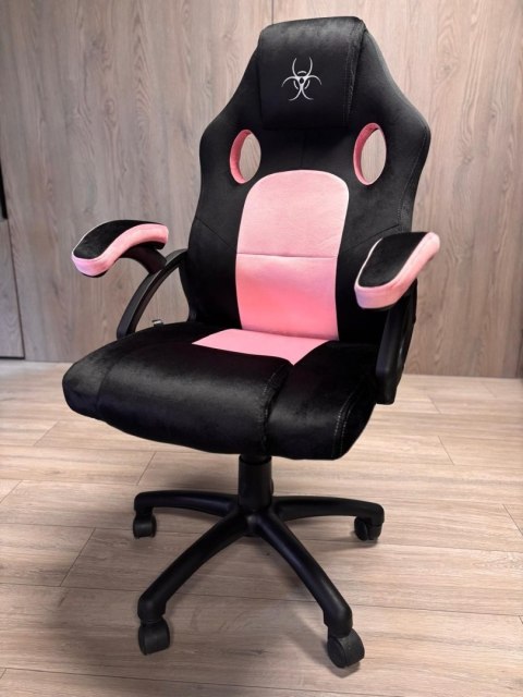 Fotel obrotowy do biurka CARRERA M ALCANTARA BLACK + PINK