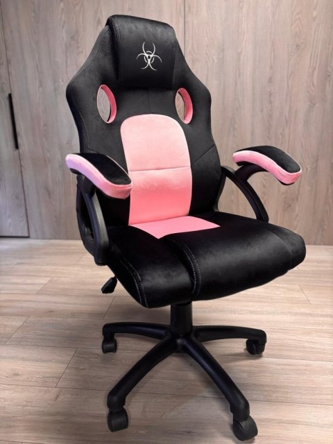 Fotel obrotowy do biurka CARRERA M ALCANTARA BLACK + PINK