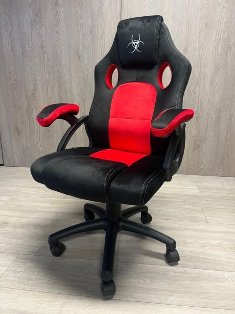 .Fotel obrotowy do biurka CARRERA M ALCANTARA BLACK + RED