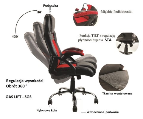 Fotel obrotowy do biurka CARRERA M ALCANTARA PINK