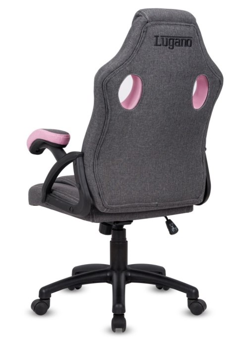 Fotel obrotowy do biurka CARRERA M STONE GREY + PINK FABRIC II GATUNEK