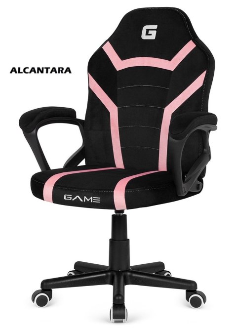 Fotel obrotowy do biurka MARIO ALCANTARA BLACK + PINK