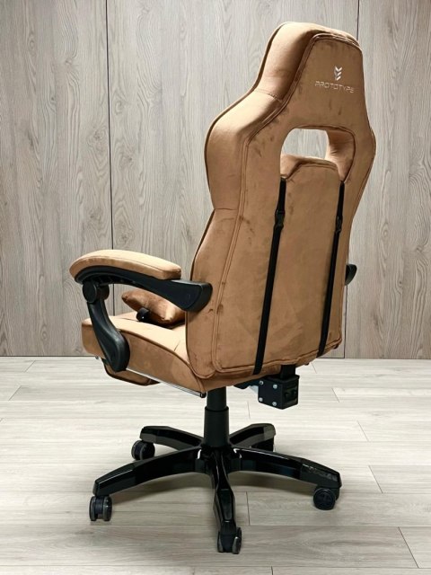 Fotel obrotowy do biurka TITAN BROWN ALCANTARA PRO