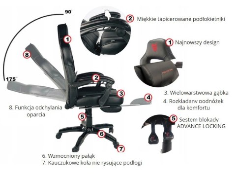 Fotel obrotowy do biurka TITAN BURGUNDY ALCANTARA PRO