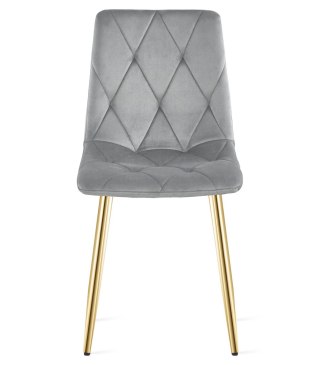 Krzesło LIBRA - aksamit szary jasny / nogi złote x 1