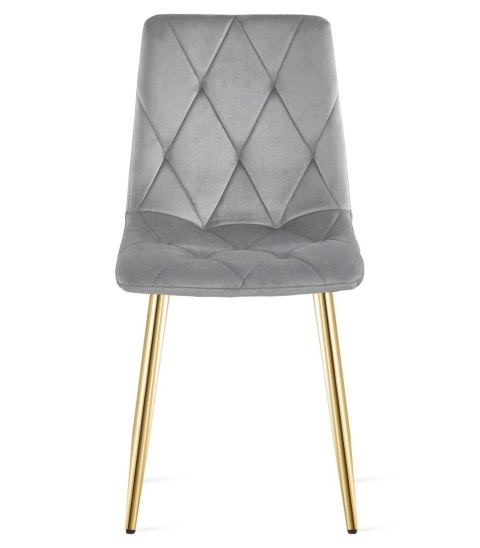 Krzesło LIBRA - aksamit szary jasny / nogi złote x 1