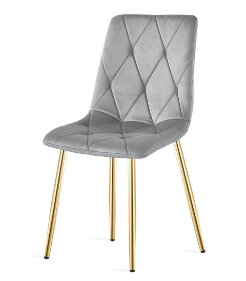 Krzesło LIBRA - aksamit szary jasny / nogi złote x 1