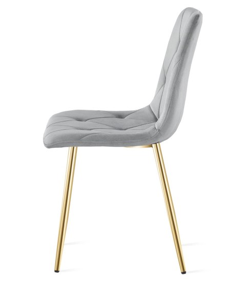 Krzesło LIBRA - aksamit szary jasny / nogi złote x 1