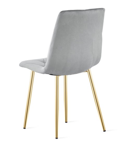 Krzesło LIBRA - aksamit szary jasny / nogi złote x 1