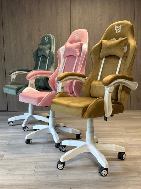 Fotel obrotowy gamingowy ENZO XL BEIGE ALCANTARA ICE