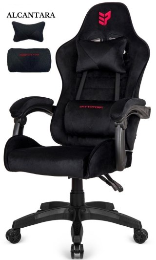 Fotel obrotowy gamingowy ENZO XL BLACK ALCANTARA