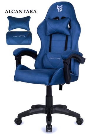 Fotel obrotowy gamingowy ENZO XL BLUE ALCANTARA