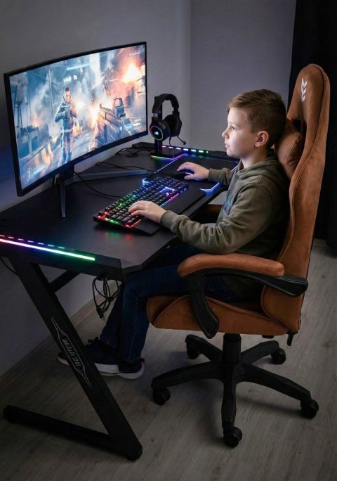 Fotel obrotowy gamingowy ENZO XL BROWN ALCANTARA