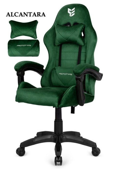 Fotel obrotowy gamingowy ENZO XL DARK GREEN ALCANTARA