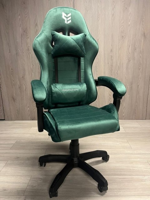 Fotel obrotowy gamingowy ENZO XL DARK GREEN ALCANTARA