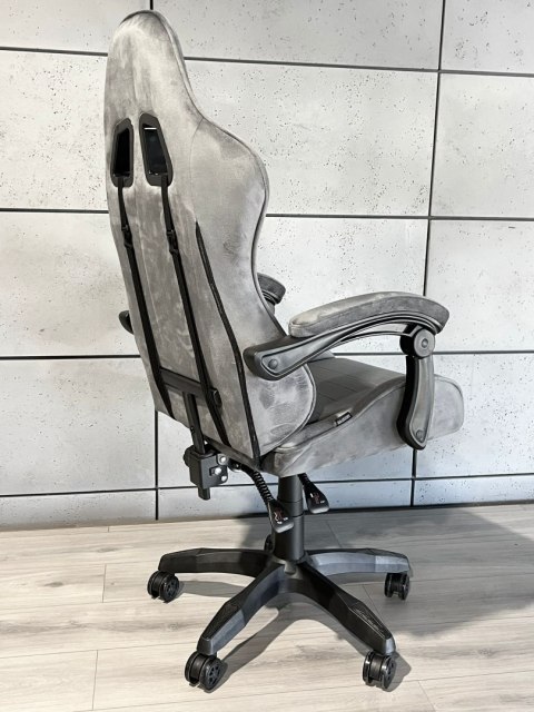 Fotel obrotowy gamingowy ENZO XL GREY ALCANTARA