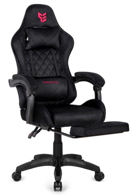 Fotel obrotowy gamingowy XL POKER PRO BLACK ALCANTARA