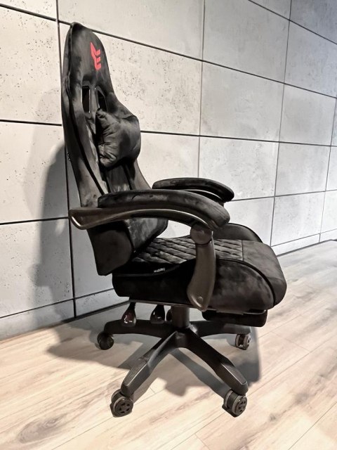 Fotel obrotowy gamingowy XL POKER PRO BLACK ALCANTARA