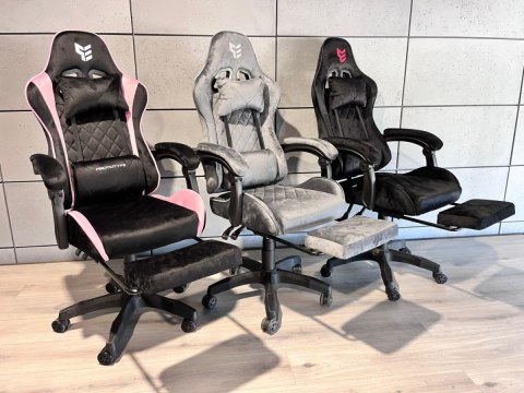 Fotel obrotowy gamingowy XL POKER PRO BLACK ALCANTARA