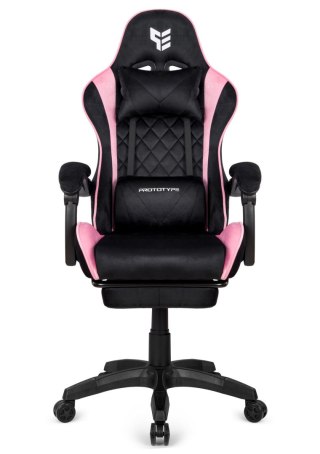 Fotel obrotowy gamingowy XL POKER PRO BLACK + PINK ALCANTARA