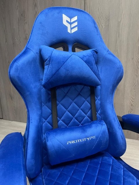 Fotel obrotowy gamingowy XL POKER PRO BLUE ALCANTARA