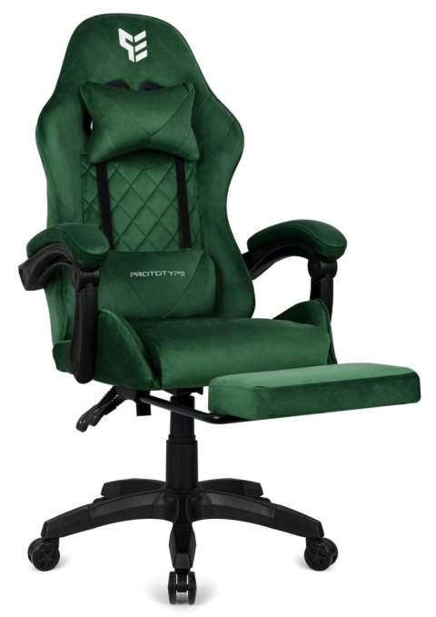 Fotel obrotowy gamingowy XL POKER PRO DARK GREEN ALCANTARA