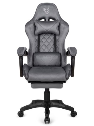 Fotel obrotowy gamingowy XL POKER PRO GREY ALCANTARA OUTLET