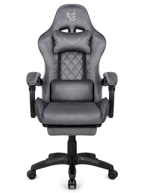 Fotel obrotowy gamingowy XL POKER PRO GREY ALCANTARA OUTLET