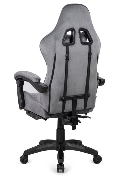 Fotel obrotowy gamingowy XL POKER PRO GREY ALCANTARA OUTLET